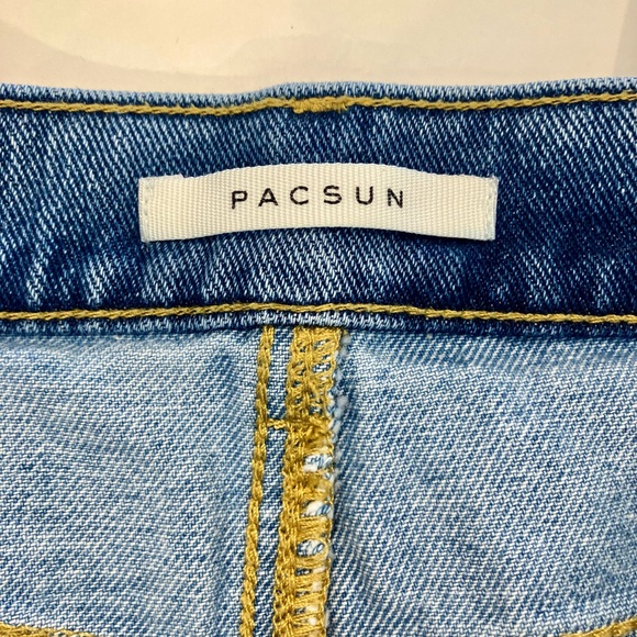 PacSun Two-Tone Ankle Jeans in Light and Dark Blue - Picture 4 of 6